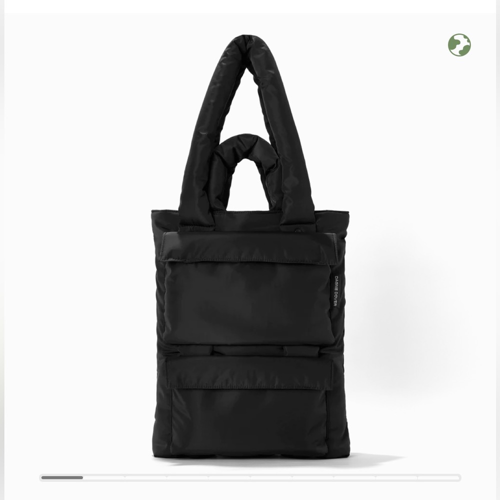 Dagne Dover Black Puffy Tote Bag